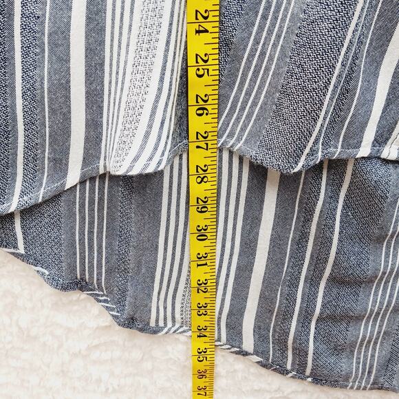 Skirt Midi a.n.a. Gray Striped Midi Boho Minimalist Coastal Chic Cruise Size M - Picture 4 of 6